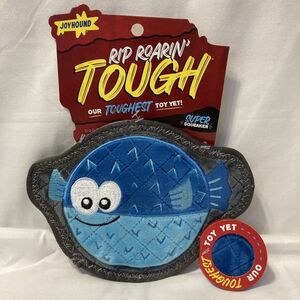 Joyhound Rip Roarin' Tough Puffer Fish Dog Toy Squeaker Fetch Chew Durable